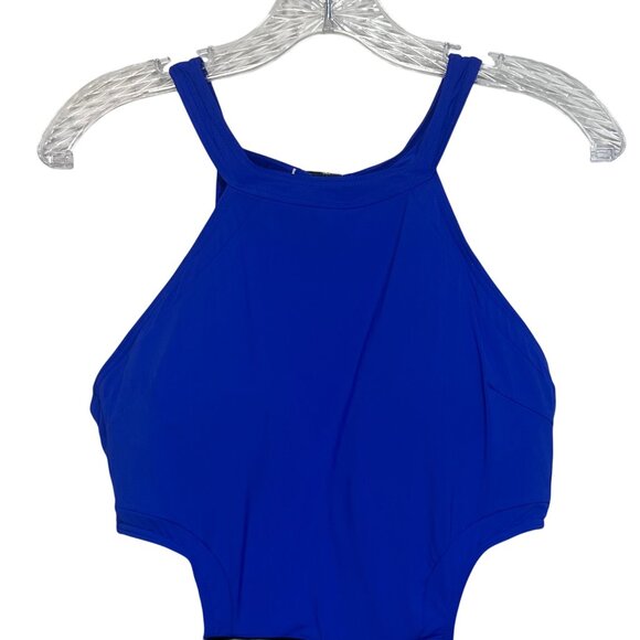 Holipick Womens Two-Tone One-Piece Swimsuit High Neck Cutout Size Large - Picture 4 of 11